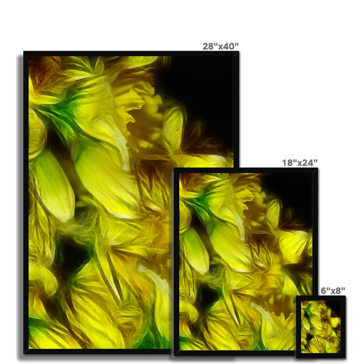 Abstract Yellow Daffodils Framed Print
