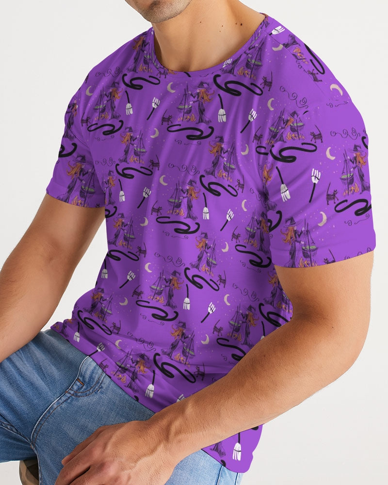 Witch Cat Cauldron Pattern Men's Tee