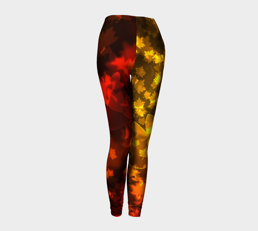 Fall Leaves Bokeh Leggings