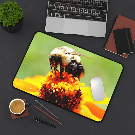 Bee On A Flower Desk Mat