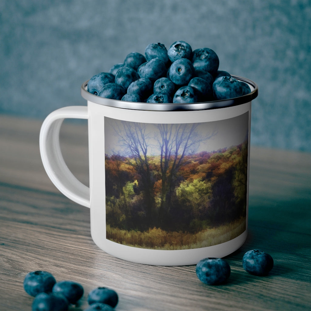 Fall Abstract landscape Enamel Camping Mug