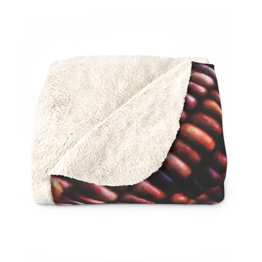 Cornfield on Purple Corn Sherpa Fleece Blanket