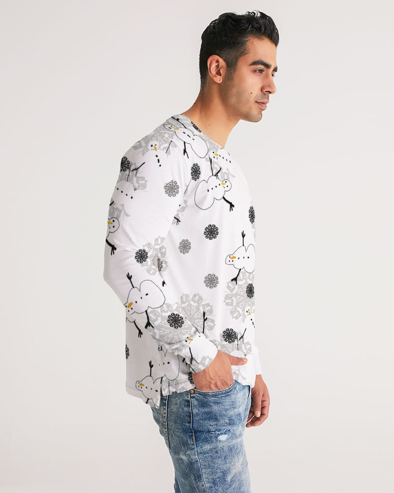 Snowman Pattern Men's Long Sleeve Tee