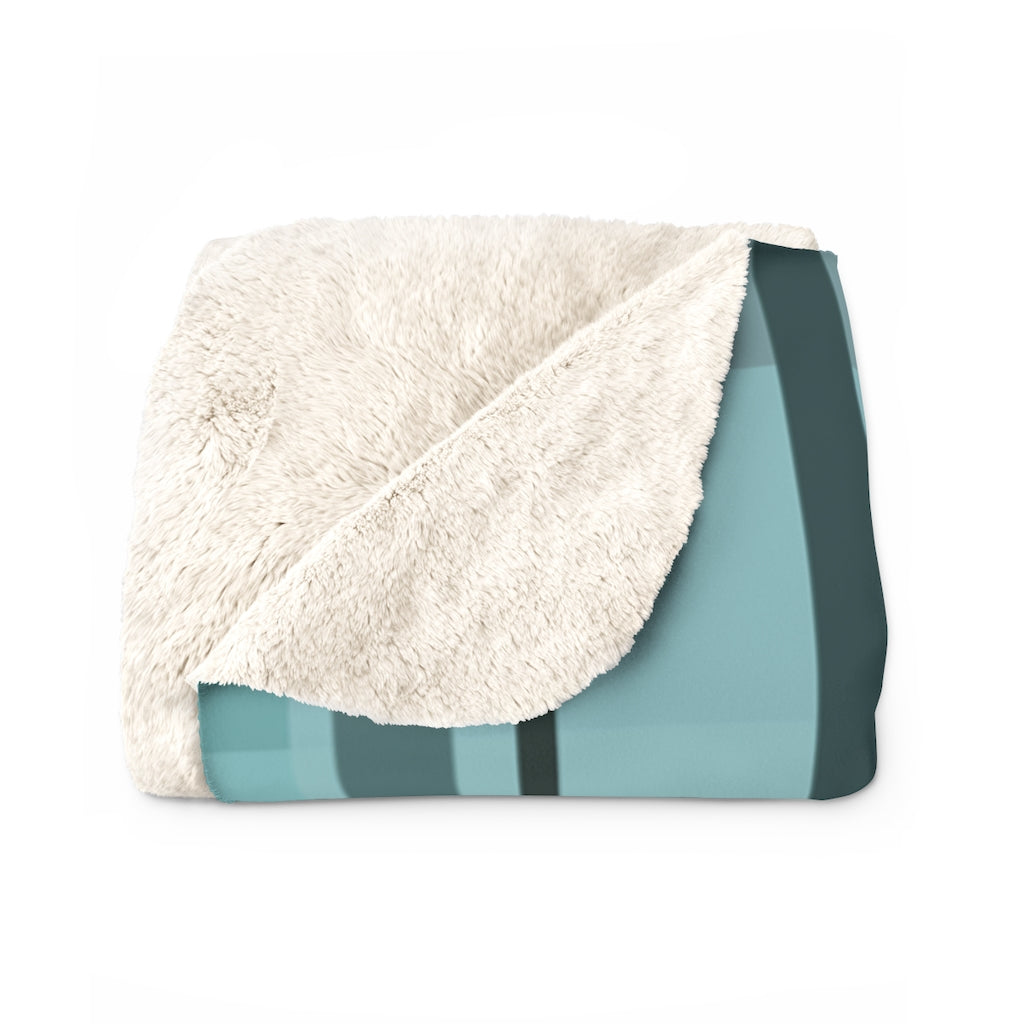 Blue Green Chunky Plaid Sherpa Fleece Blanket