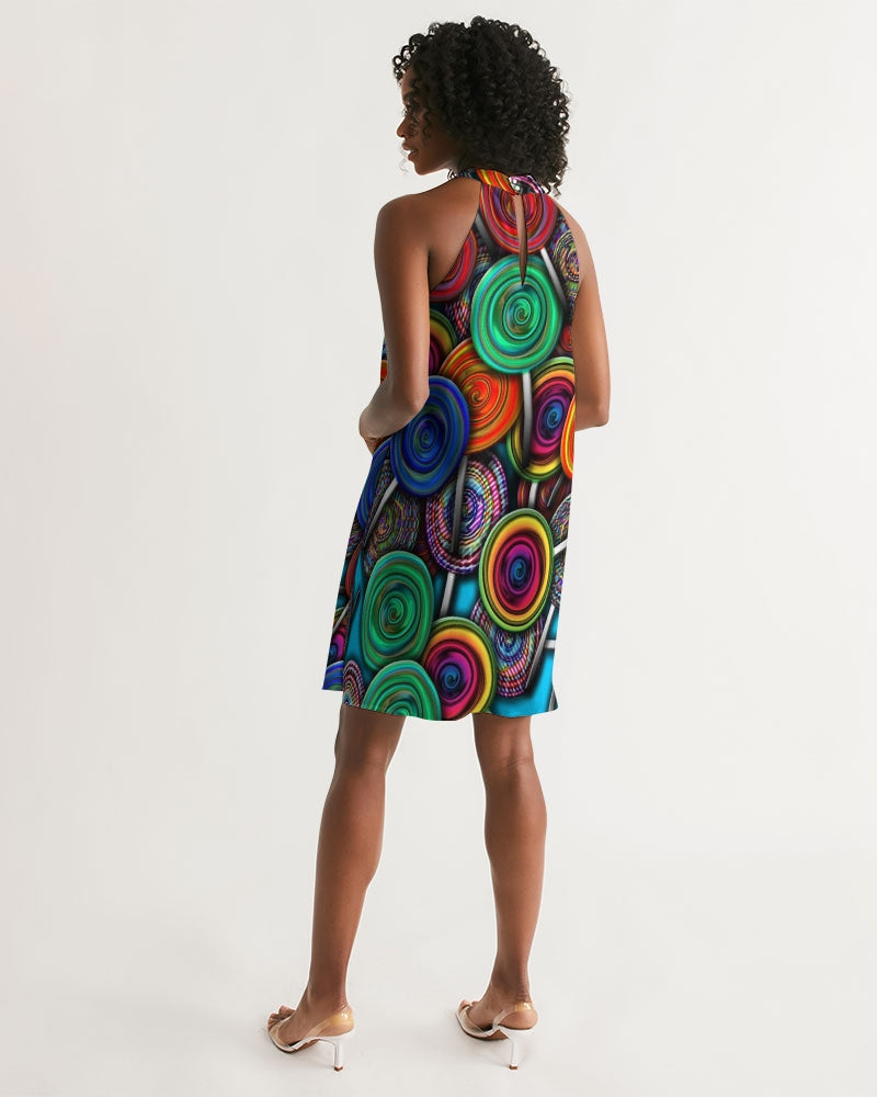 Colorful Lollipops Women's Halter Dress
