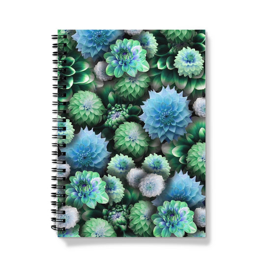 Blue Green Dahlias Notebook