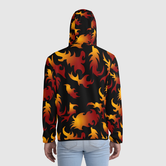 Abstract Flames Pattern Unisex Windbreaker