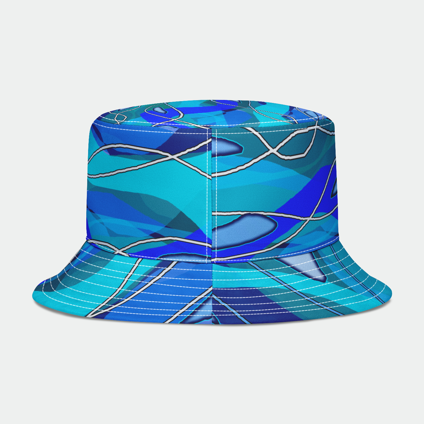 Wavy Blue Bucket Hat