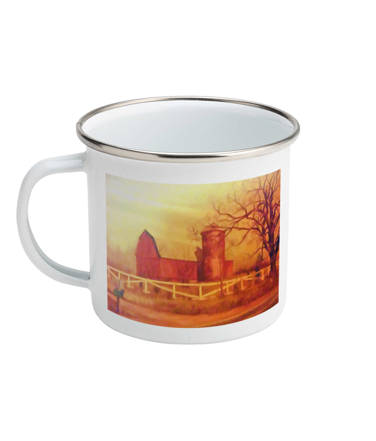 Barn Painting Enamel Mug 10oz