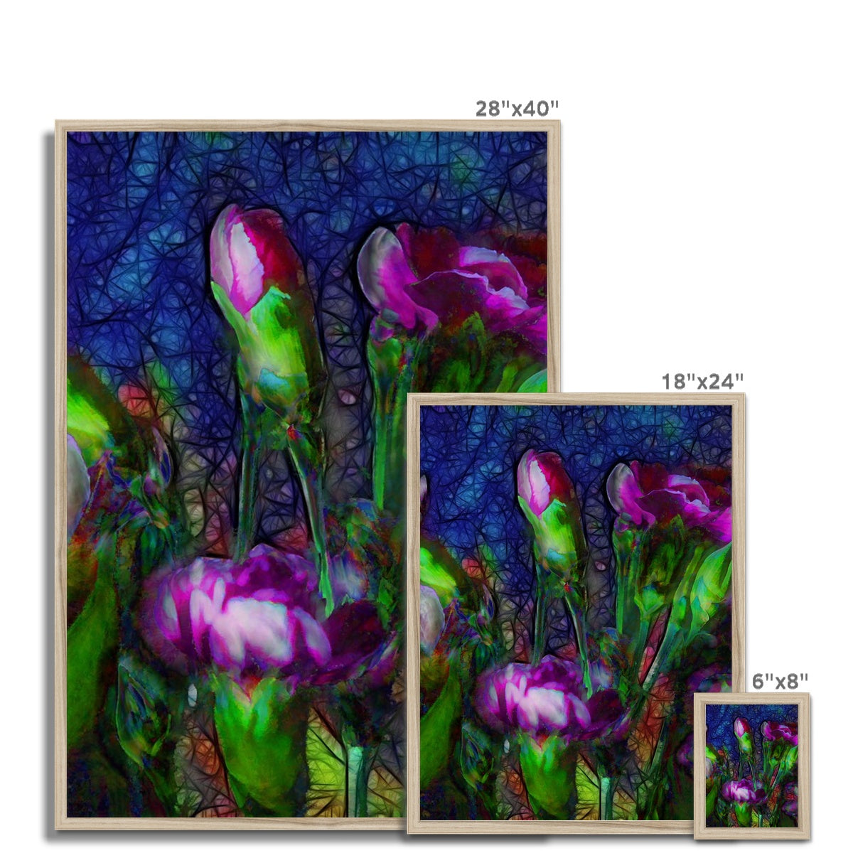 Abstract Pink Carnations Framed Print