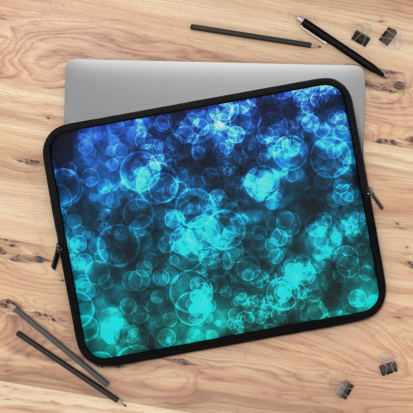 Blue Ocean Bokeh Laptop Sleeve