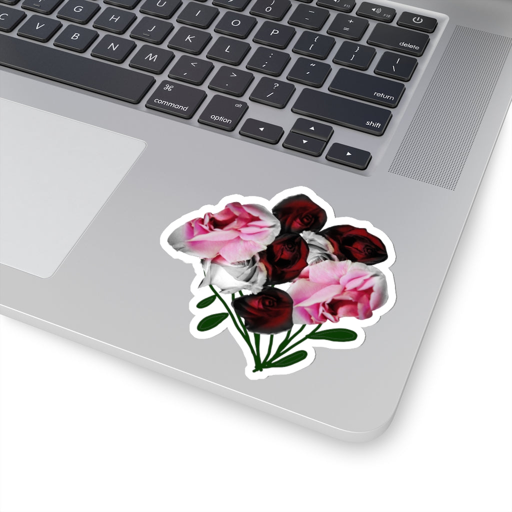 Pink and Red Roses Kiss-Cut Stickers