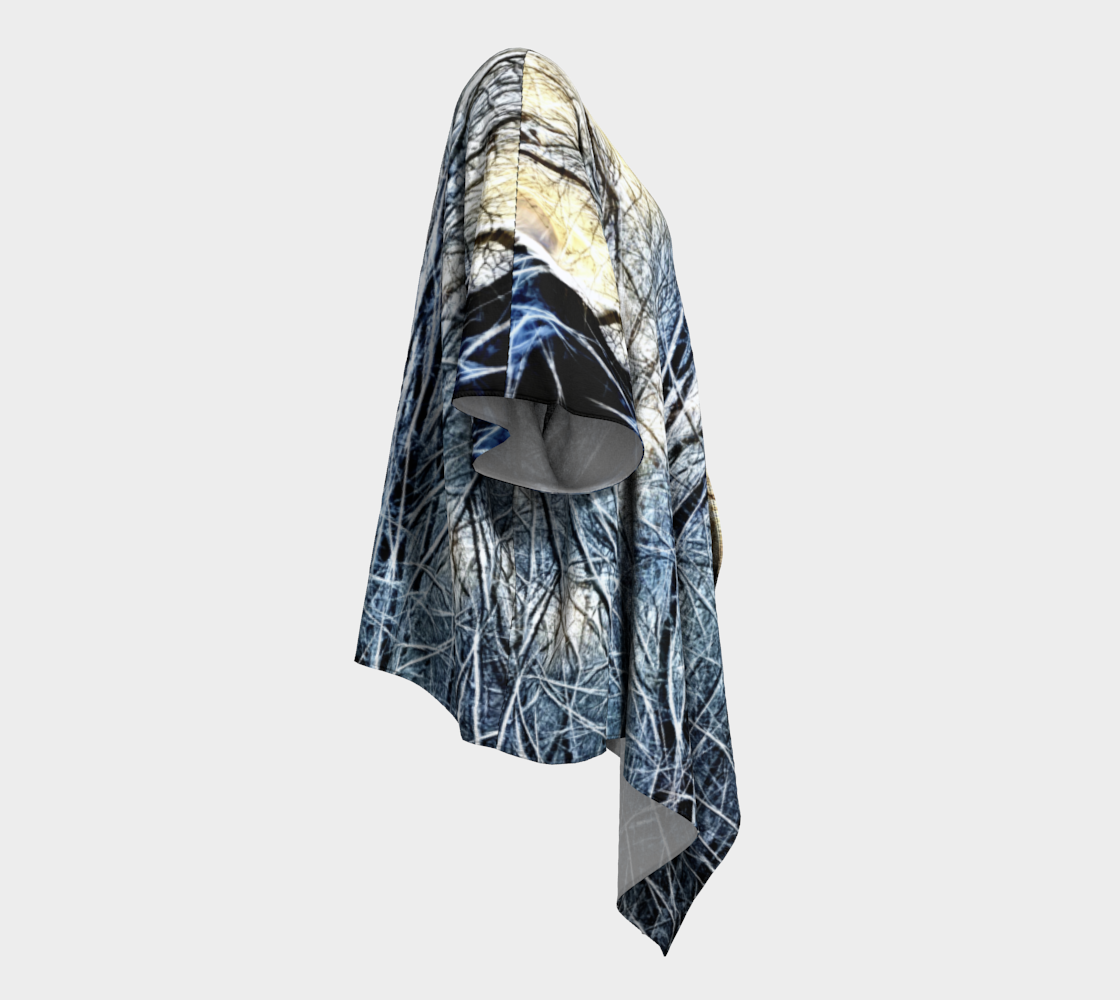 4 Oclock Winter Landscape Draped Kimono