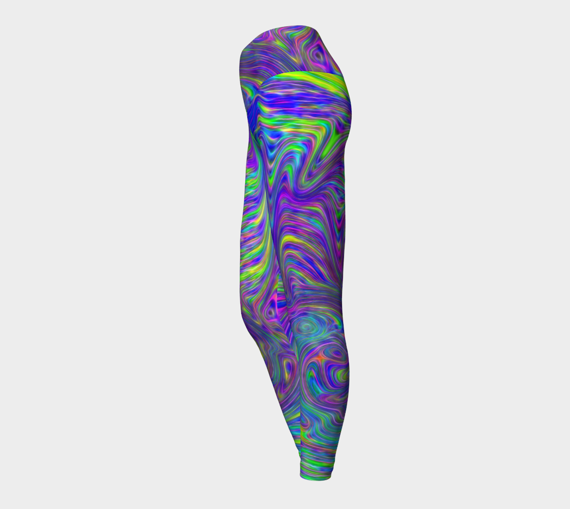 Abstract With Blue Yoga Leggings