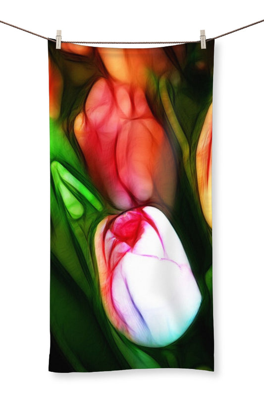 Pink Tulips Towel