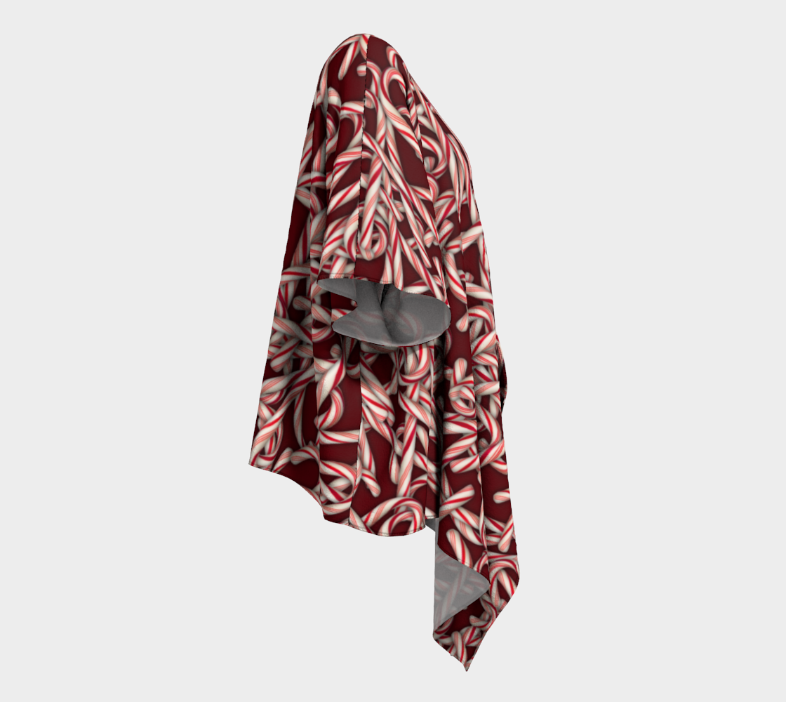 Candy Cane Collage Draped Kimono Jacket