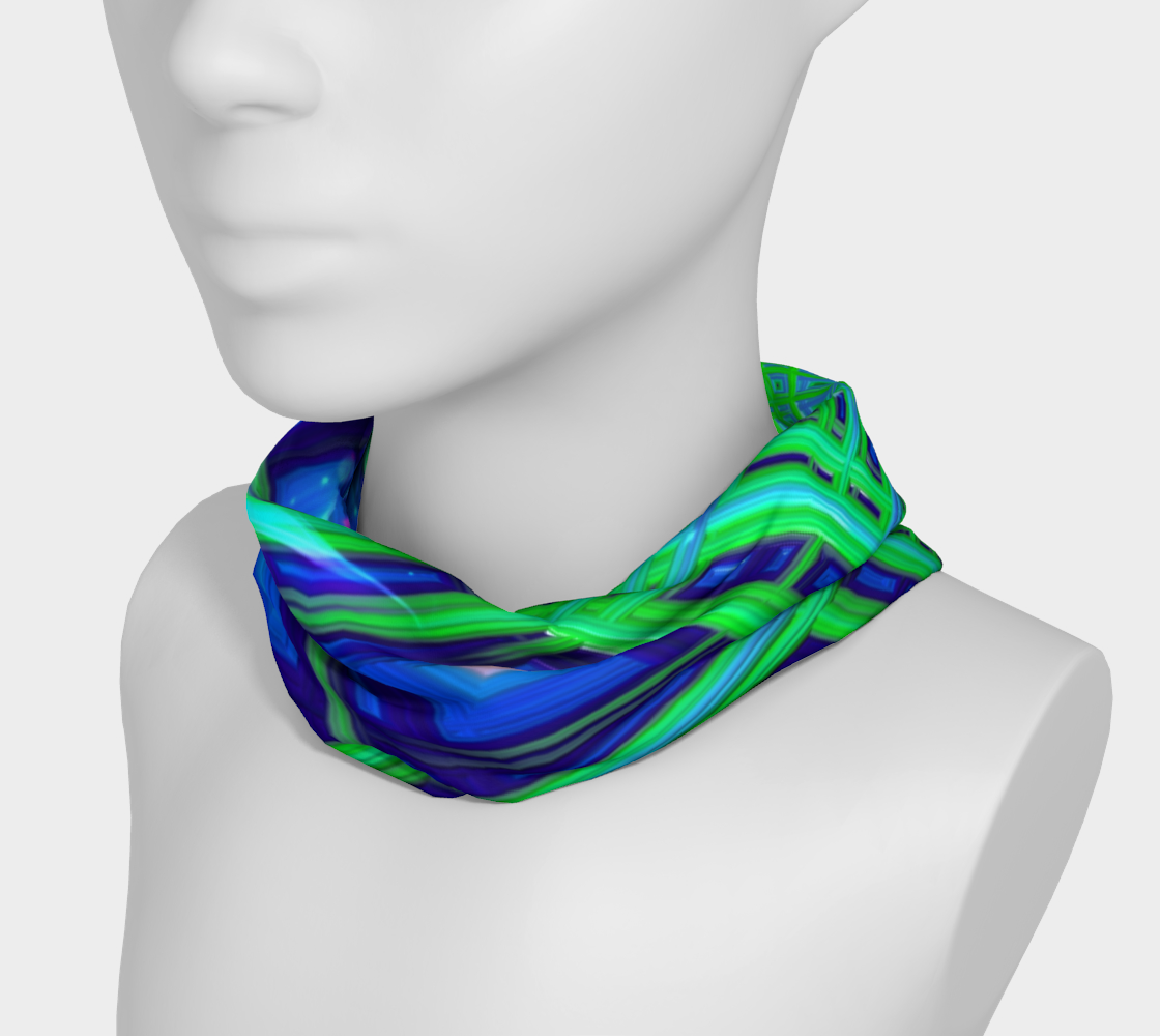 Green Blue Square Fractal Headband
