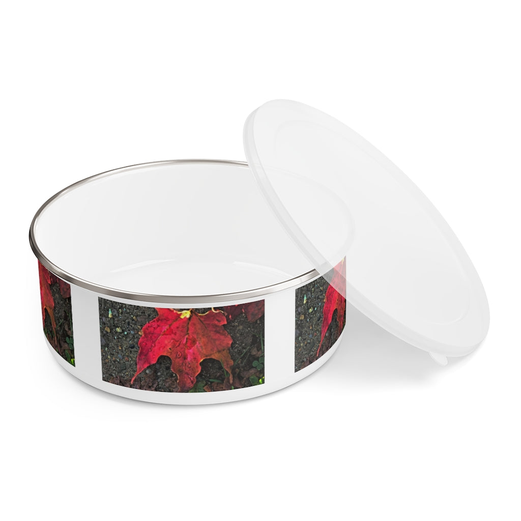 October Sunrise Leaf Enamel Bowl