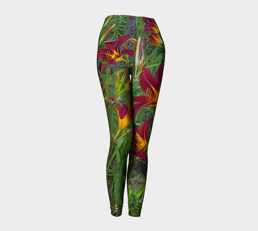 Red Tigerlily Garden Leggings