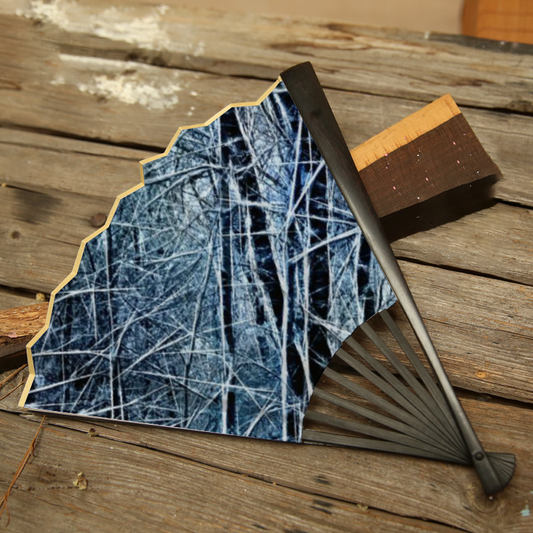 4 Oclock Winter Landscape Double-side Custom Spun Silk Fan Retro Hand-held Folding Fan