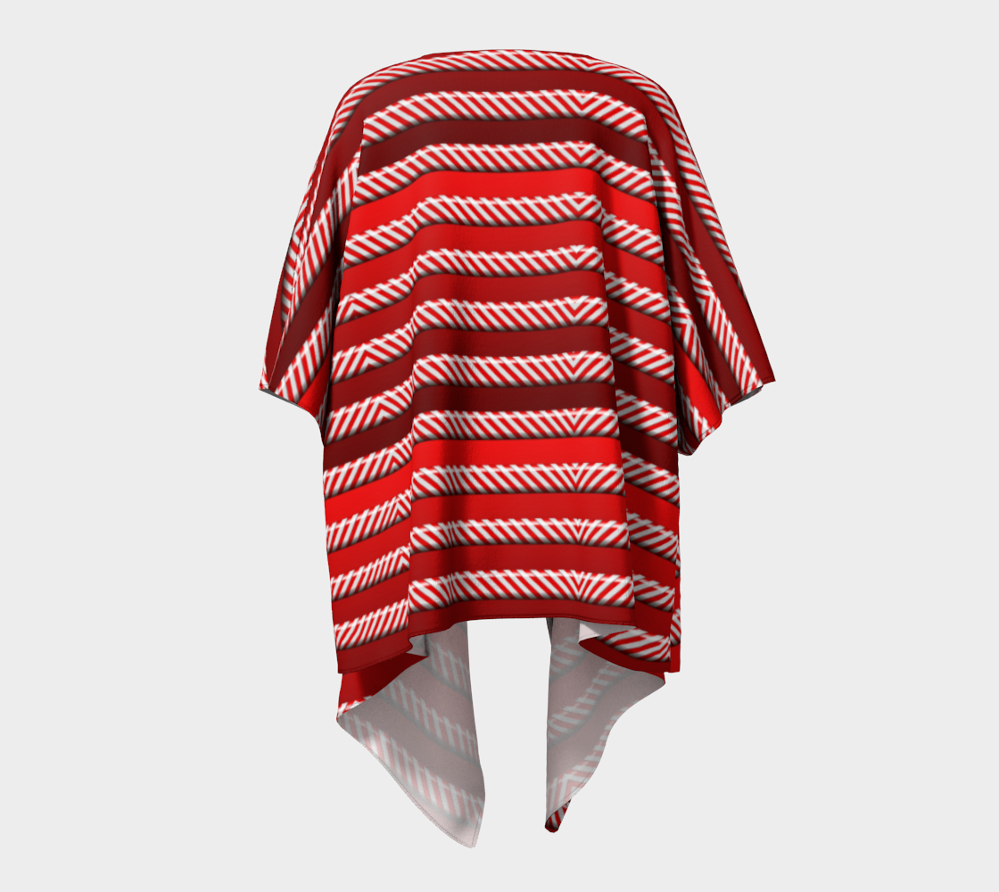 Peppermint Stripes Draped Kimono