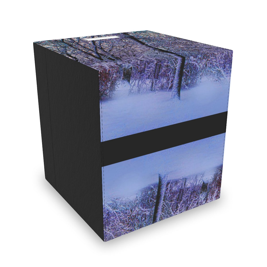 Pink and Blue Snow at Dawn Felt Storage Box