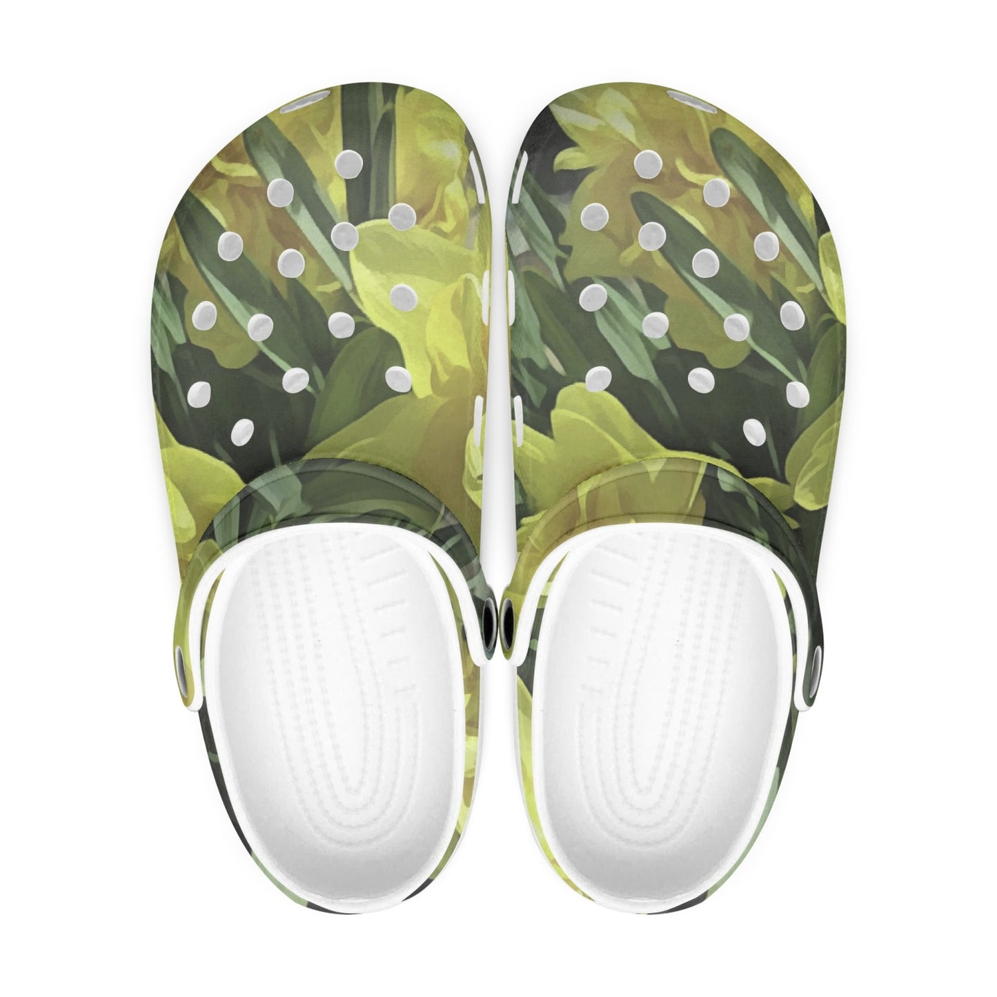 Bright Yellow Daffodils 413. All Over Printed Clogs