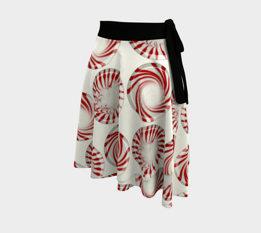Peppermint Candy Dots Wrap Skirt