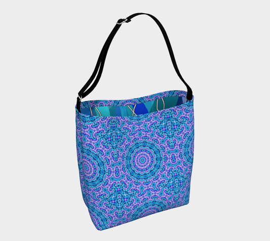 Blue and Purple Tie Dye Day Tote
