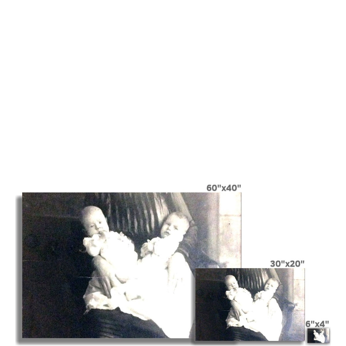 Early 1900s Mother and Twins Fine Art Print