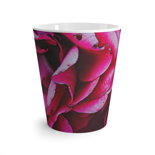 Dark Pink Flowers Latte mug