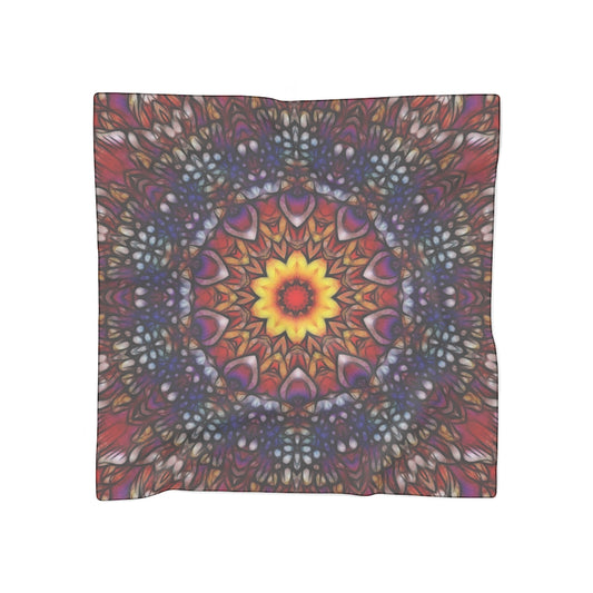 Blue Red Purple Kaleidoscope Poly Scarf