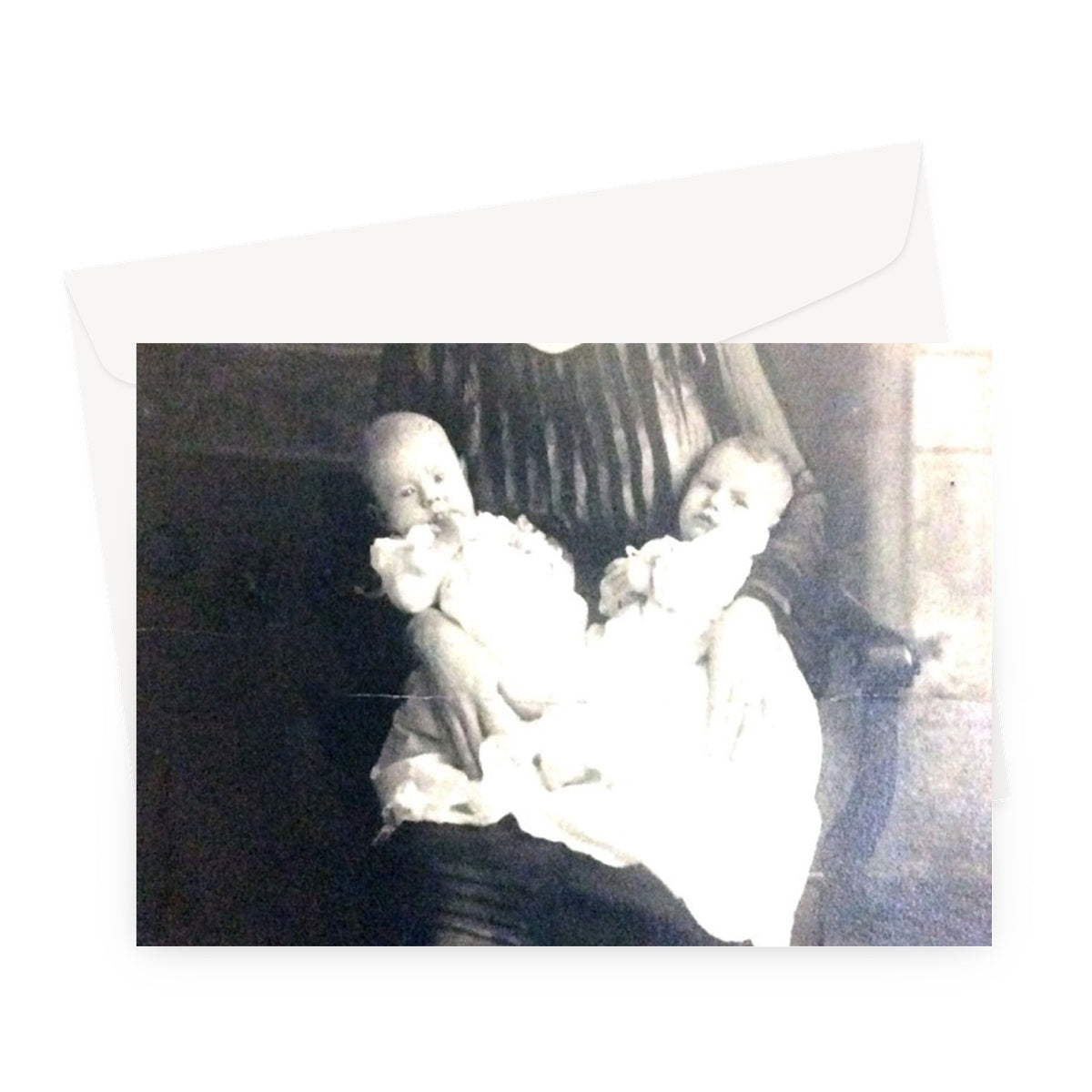 Early 1900s Mother and Twins Greeting Card