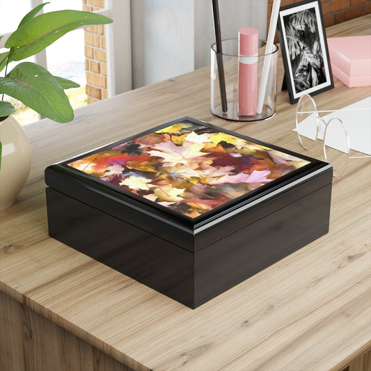 Fall leaves Bright Jewelry Box