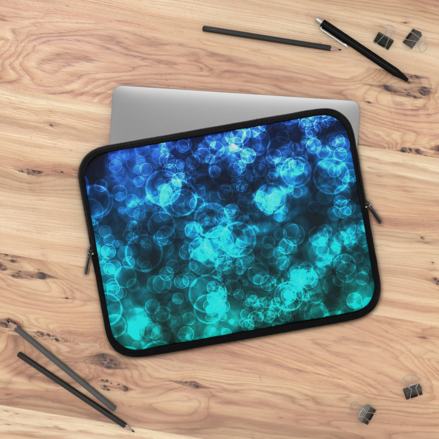 Blue Ocean Bokeh Laptop Sleeve