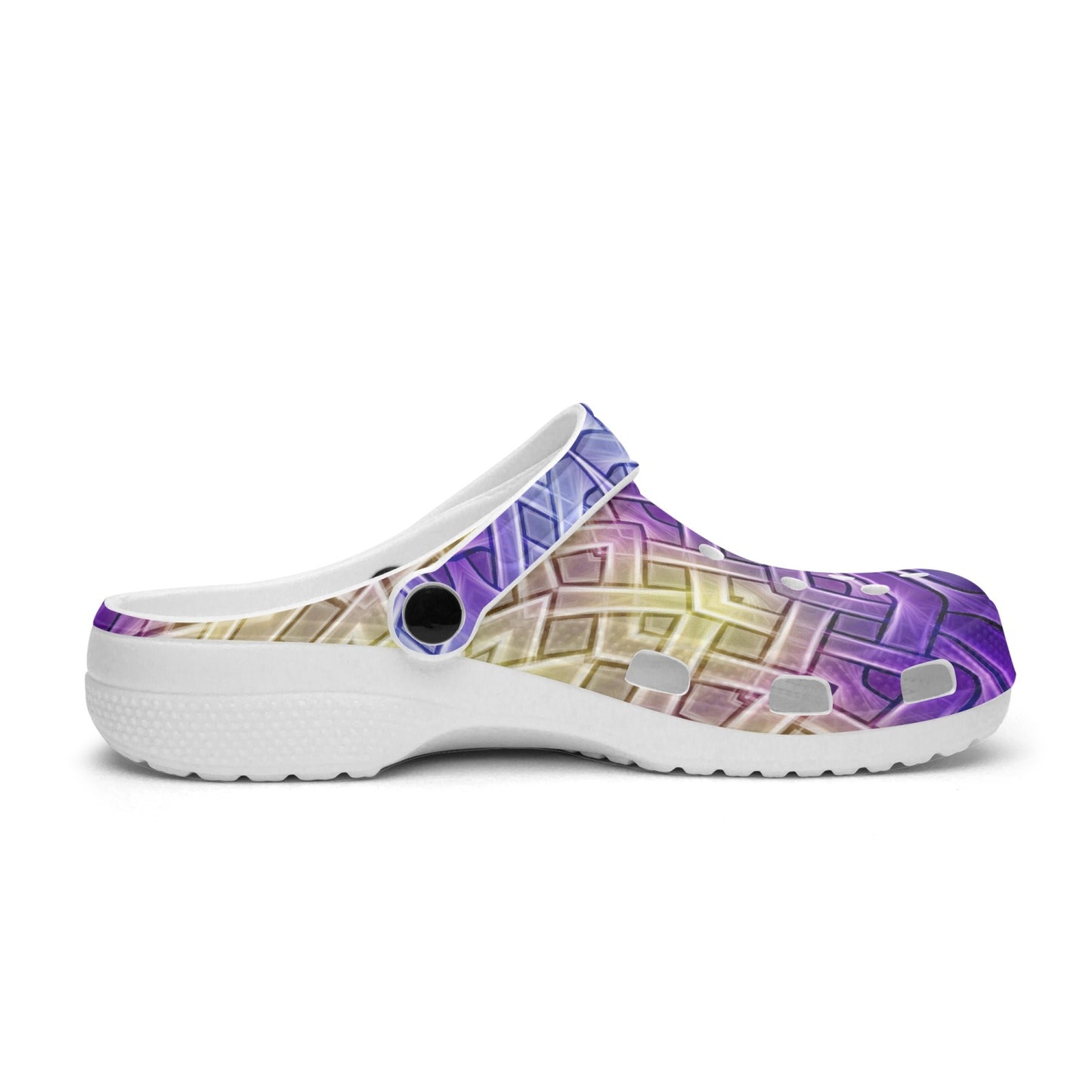 Purple Celtic Knot Kaleidoscope 413. All Over Printed Clogs