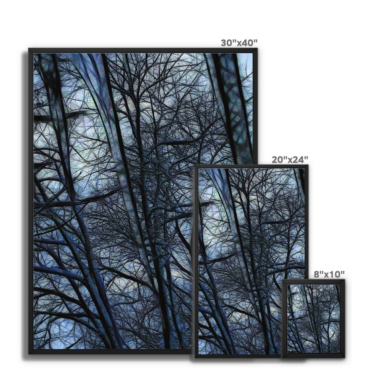 Twilight Icicles Framed Canvas