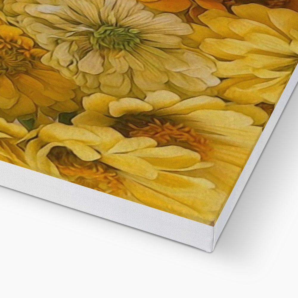 Yellow Zinnias Canvas