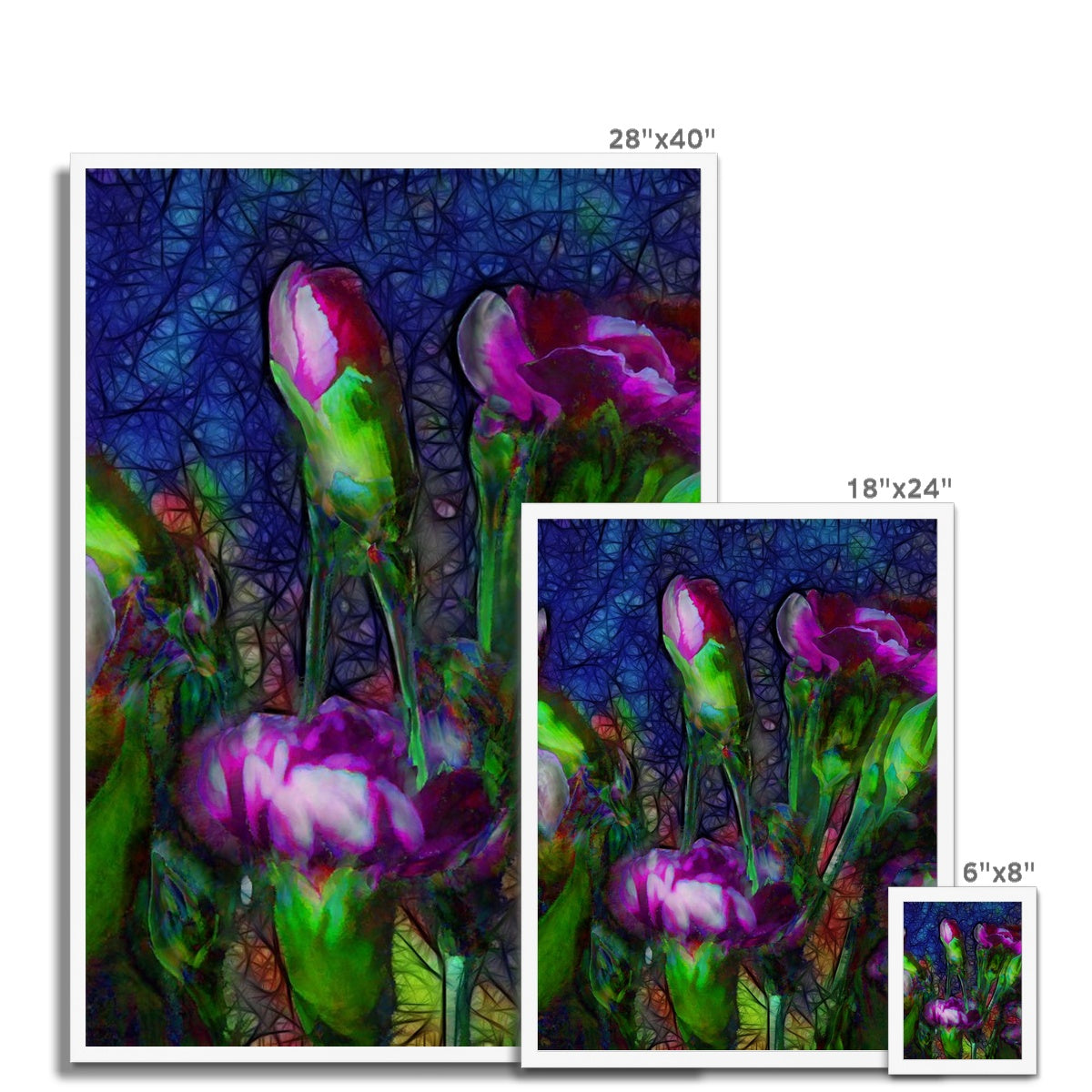 Abstract Pink Carnations Framed Print