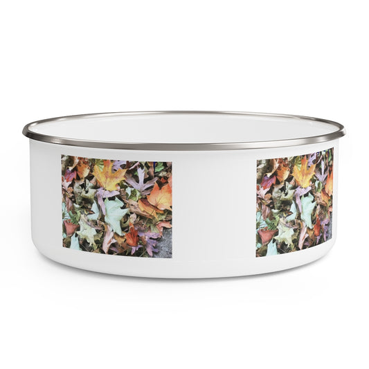 Fall Leaf Pile Enamel Bowl