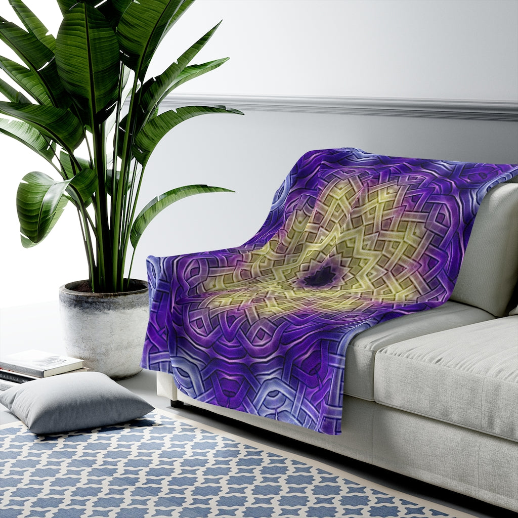 Purple Celtic Knot Kaleidoscope Velveteen Plush Blanket