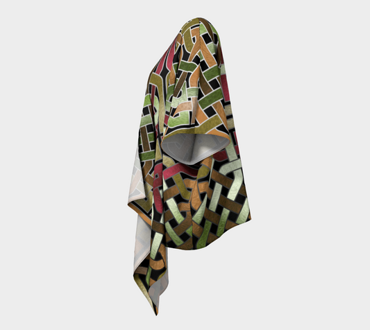 Earthtone Celtic Knot Square Draped Kimono