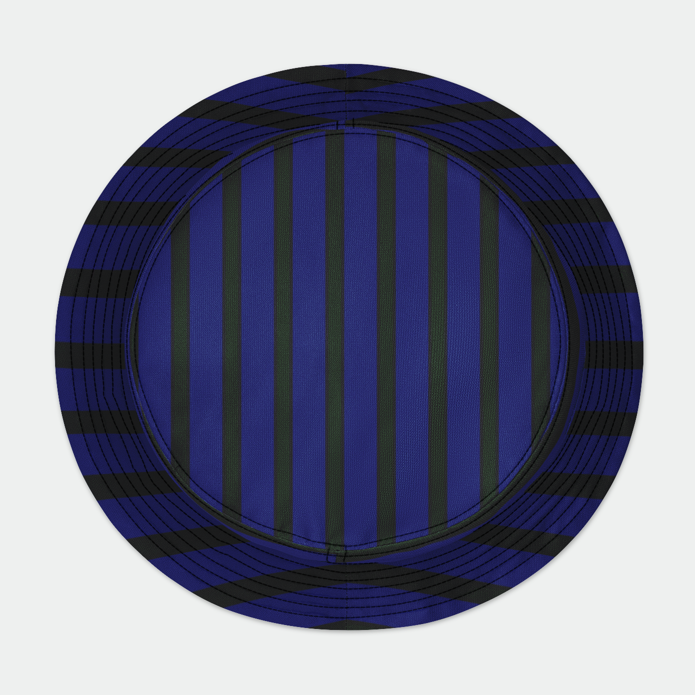 Fine Blue Stripe With Green Bucket Hat