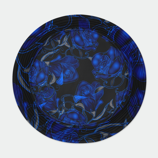Blue Roses On Black Bucket Hat