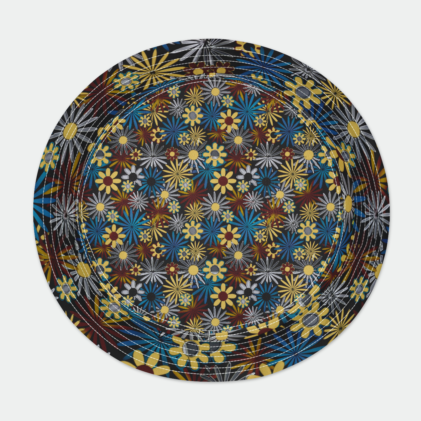 Dark Gray Daisies Bucket Hat