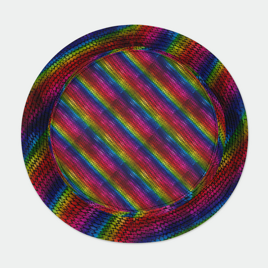Diagonal Rainbow Dragon Scales Bucket Hat