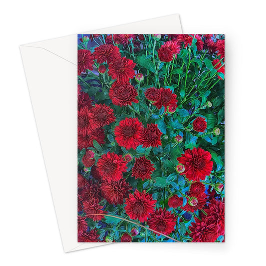 Red Mums Greeting Card