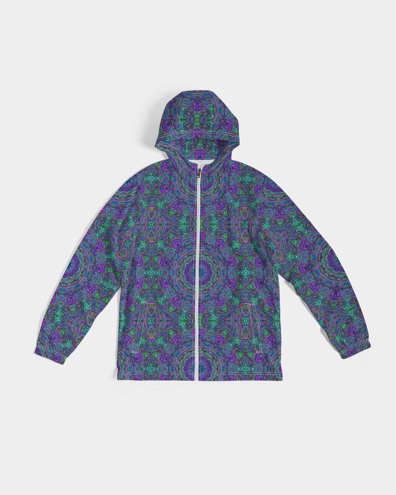 Blue Green Purple Kaleidoscope Men's Windbreaker