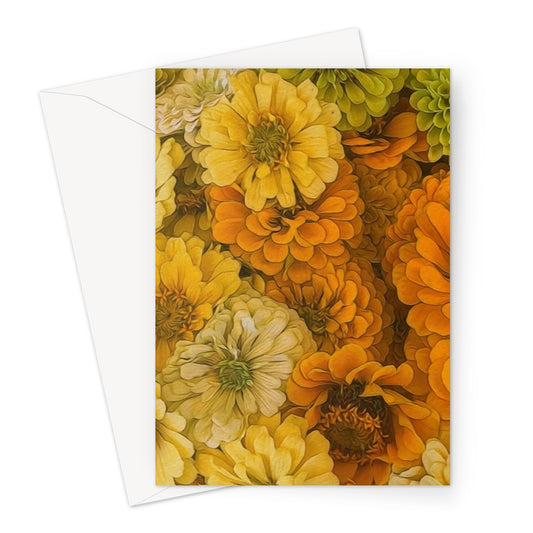 Yellow Zinnias Greeting Card