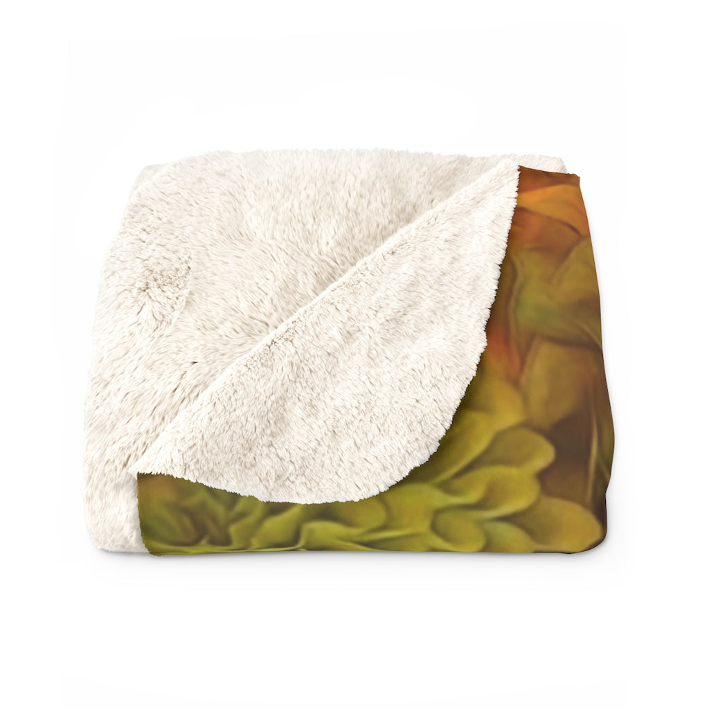 Yellow Zinnias Sherpa Fleece Blanket